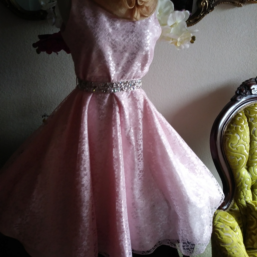 Pink Lace Flower Girl Dress